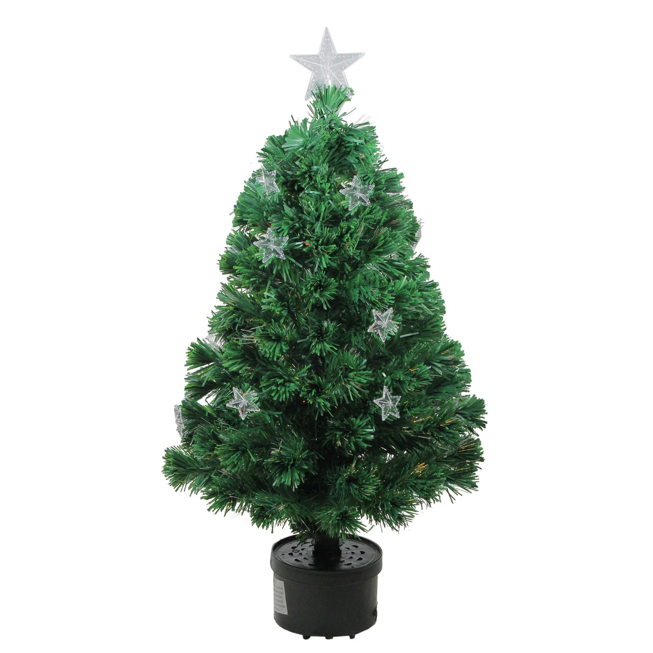 4' Pre-Lit Potted Fiber Optic Artificial Christmas Tree With Stars - Multicolor Lights 1 4' Pre-Lit Potted Fiber Optic Artificial Christmas Tree With Stars - Multicolor Lights