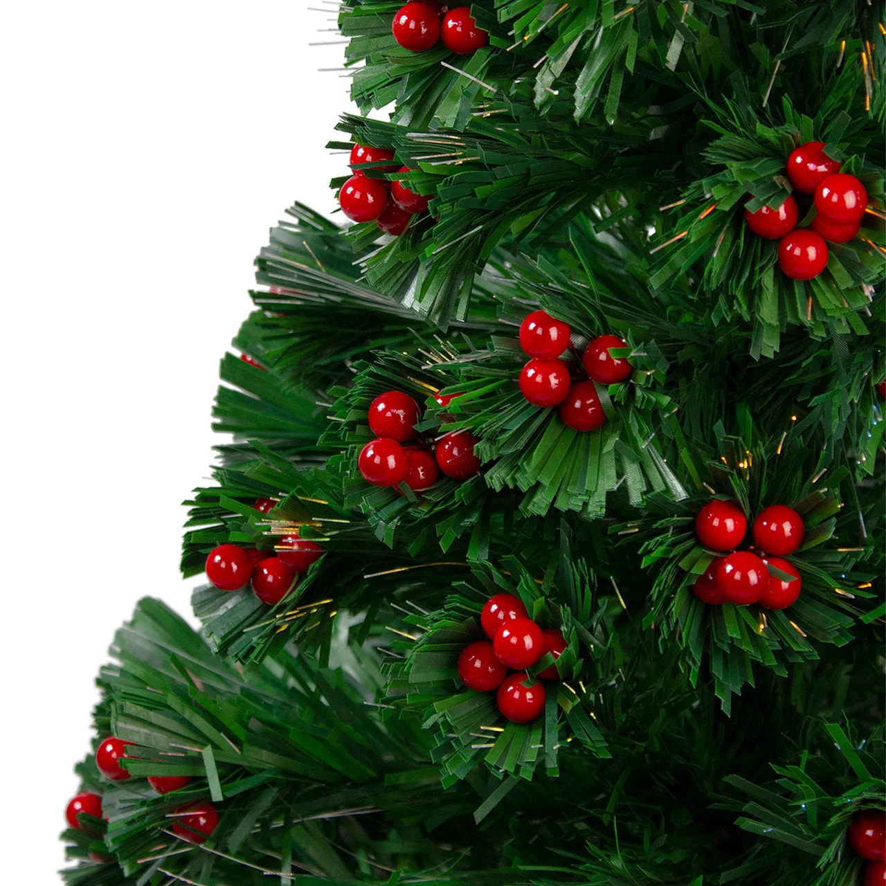 3' Pre-Lit Color Changing Fiber Optic Christmas Tree With Red Berries 3 3' Pre-Lit Color Changing Fiber Optic Christmas Tree With Red Berries - Image 3