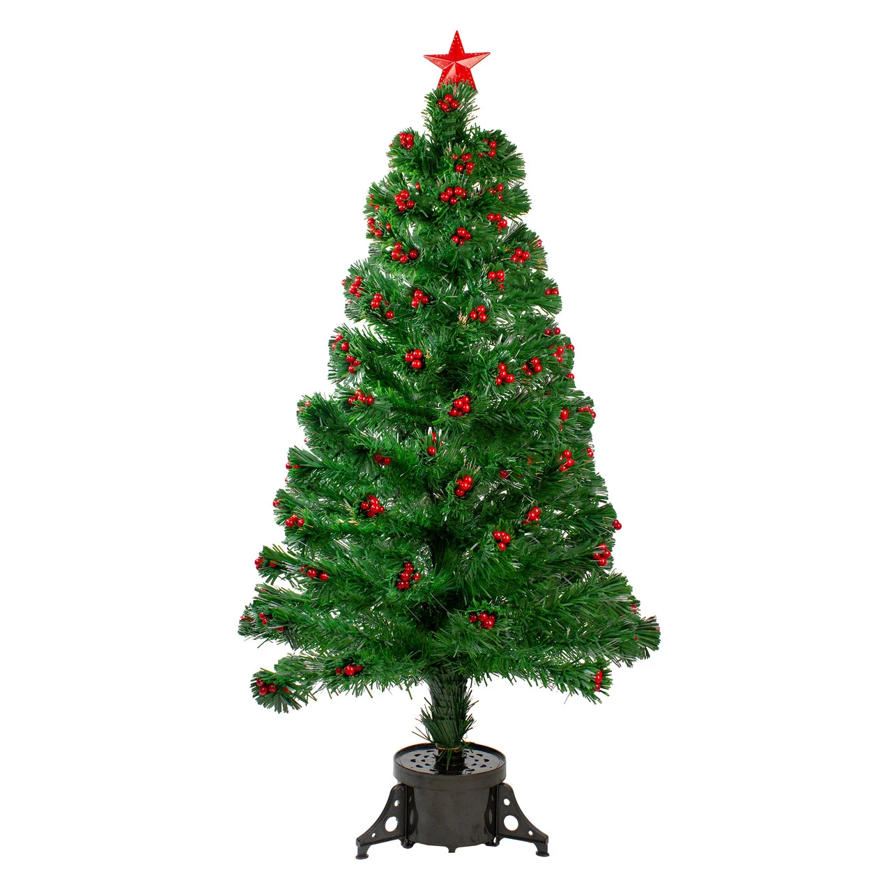 4' Pre-Lit Color Changing Artificial Christmas Tree With Red Berries 1 4' Pre-Lit Color Changing Artificial Christmas Tree With Red Berries