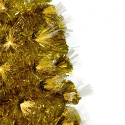 3' Pre-Lit Gold Fiber Optic Artificial Christmas Tree, White Lights -Xmas Trees Shop northlight j92343 2 02223.1667530319