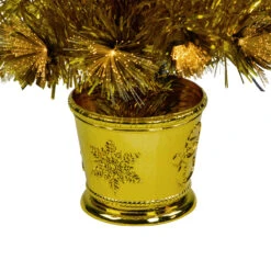 3' Pre-Lit Gold Fiber Optic Artificial Christmas Tree, White Lights -Xmas Trees Shop northlight j92343 3 90212.1667530319