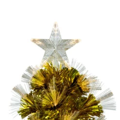 3' Pre-Lit Gold Fiber Optic Artificial Christmas Tree, White Lights -Xmas Trees Shop northlight j92343 4 96050.1667530319