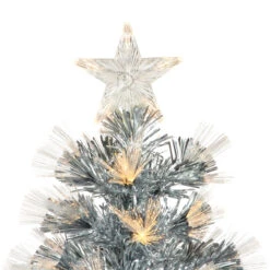 3' Pre-Lit Silver Fiber Optic Artificial Christmas Tree, Warm White Lights -Xmas Trees Shop northlight j92344 3 25520.1667530318
