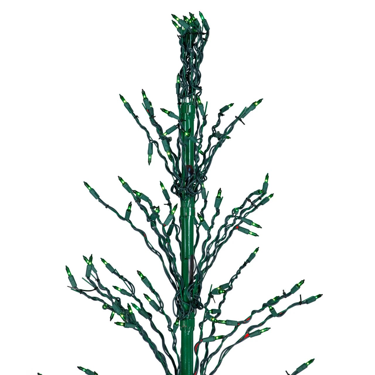 6' Pre-Lit Green Cascade Twig Tree Christmas Outdoor Decor - Green Lights 3 6' Pre-Lit Green Cascade Twig Tree Christmas Outdoor Decor - Green Lights - Image 3