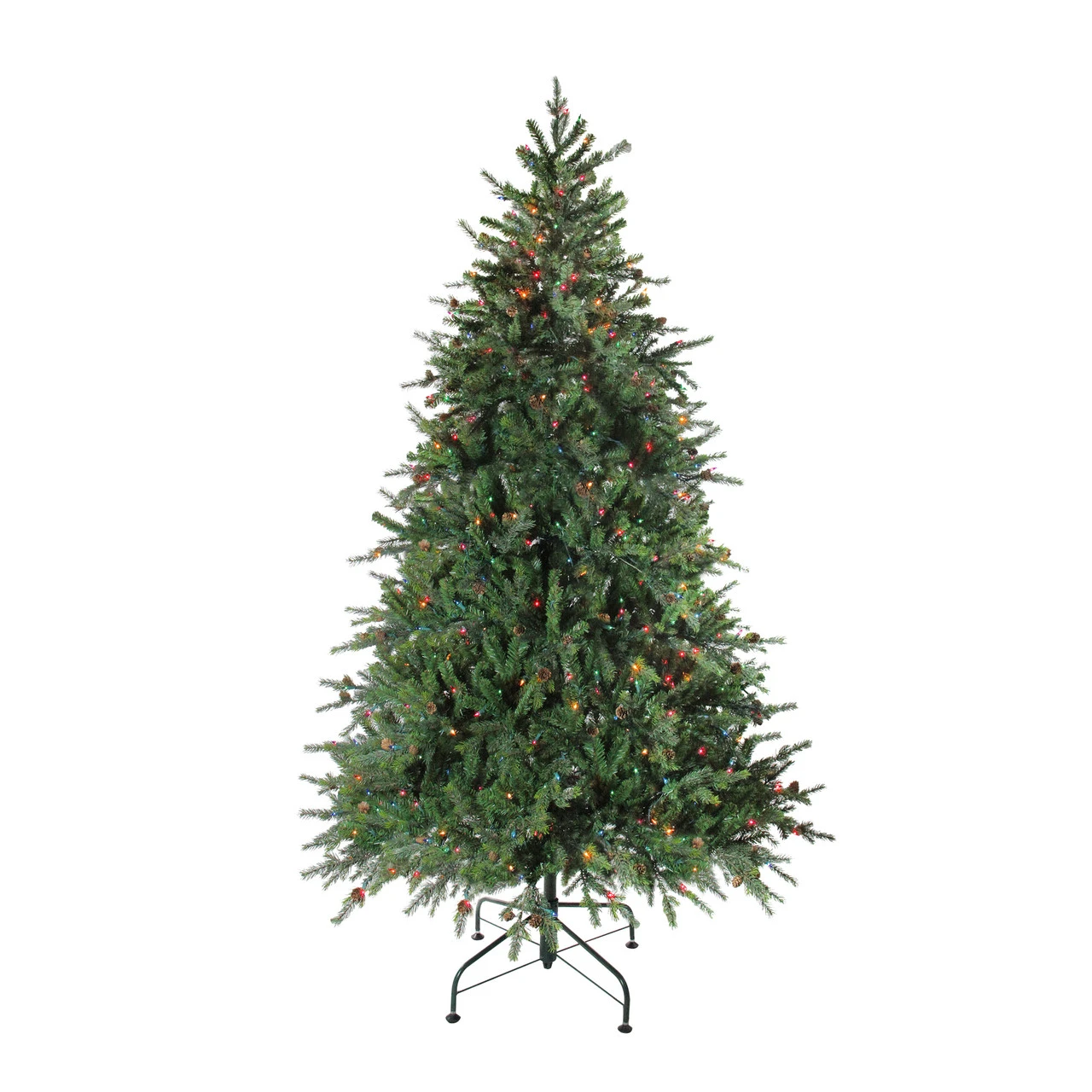 6.5' Pre-Lit Full Hunter Fir Artificial Christmas Tree - Multicolor Lights 2 6.5' Pre-Lit Full Hunter Fir Artificial Christmas Tree - Multicolor Lights - Image 2