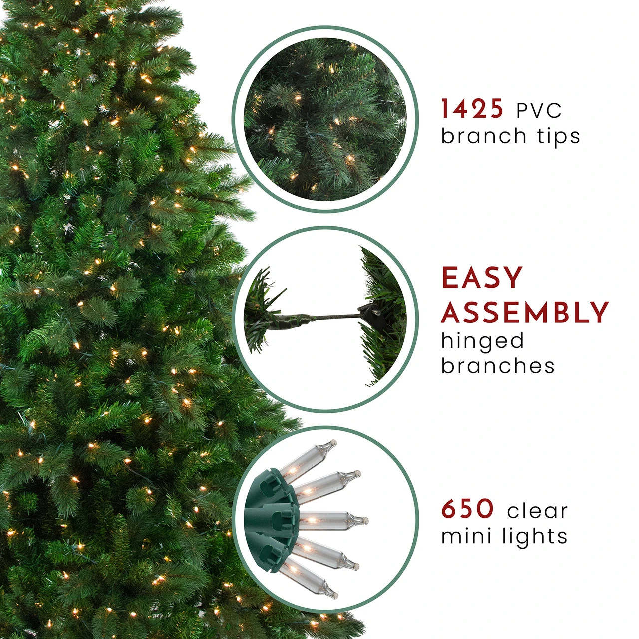 7.5' Pre-Lit Medium Mixed Scotch Pine Artificial Christmas Tree - Clear Lights 5 7.5' Pre-Lit Medium Mixed Scotch Pine Artificial Christmas Tree - Clear Lights - Image 5