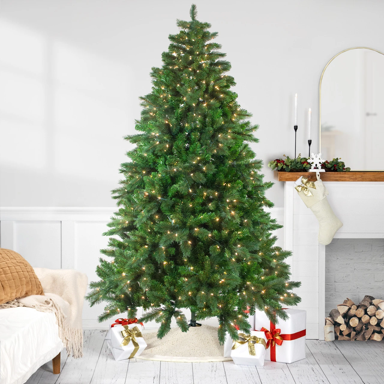 7.5' Pre-Lit Medium Mixed Scotch Pine Artificial Christmas Tree - Clear Lights 1 7.5' Pre-Lit Medium Mixed Scotch Pine Artificial Christmas Tree - Clear Lights