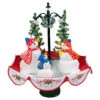31" Musical Lighted Snowing Snowman Family In Umbrella Base Christmas Decoration