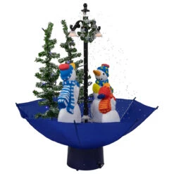 30" Lighted Musical Snowing Snowman Family In Umbrella Base Christmas Decoration -Xmas Trees Shop northlight r93907 3 35472.1674566586
