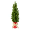17" Mini Tabletop Christmas Tree With Red Metal Pot - Unlit
