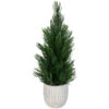 13.25" Mini Fir Artificial Tabletop Christmas Tree With Cement Base - Unlit