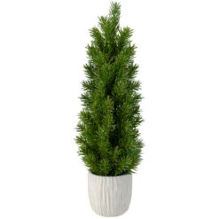 17" Mini Fir Artificial Christmas Tree With Stone Base - Unlit