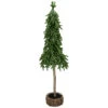 29.5-Inch Downswept Iced Artificial Christmas Tree Wood Base - Unlit