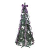 6' Pre-Lit Purple And Silver Pre-Decorated Pop-Up Artificial Christmas Tree, Clear Lights