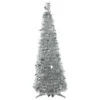 4' Silver Tinsel Pop-Up Artificial Christmas Tree, Unlit