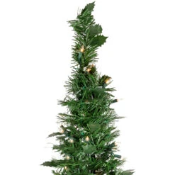 4' Pre-Lit Green Tinsel Pop-Up Artificial Christmas Tree, Clear Lights -Xmas Trees Shop northlight sm92148 3 01600.1667487969