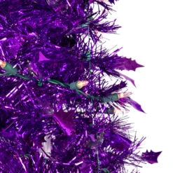 6' Pre-Lit Purple Tinsel Pop-Up Artificial Christmas Tree, Clear Lights -Xmas Trees Shop northlight sm92152 2 19326.1667530304