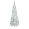 6' White Tinsel Pop-Up Artificial Christmas Tree, Unlit