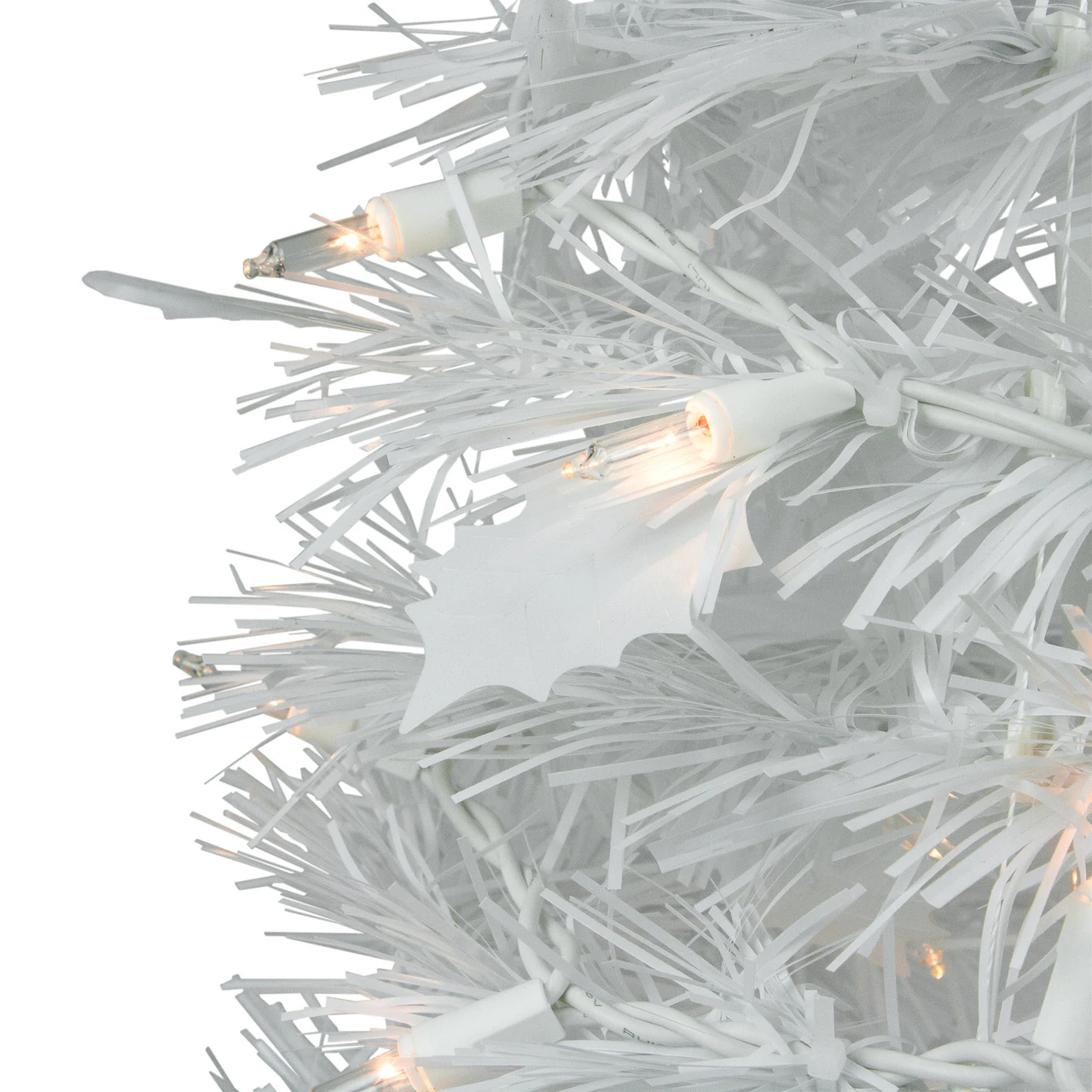 6' Pre-Lit White Tinsel Pop-Up Artificial Christmas Tree, Clear Lights 2 6' Pre-Lit White Tinsel Pop-Up Artificial Christmas Tree, Clear Lights - Image 2