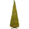 6' Gold Tinsel Pop-Up Artificial Christmas Tree, Unlit