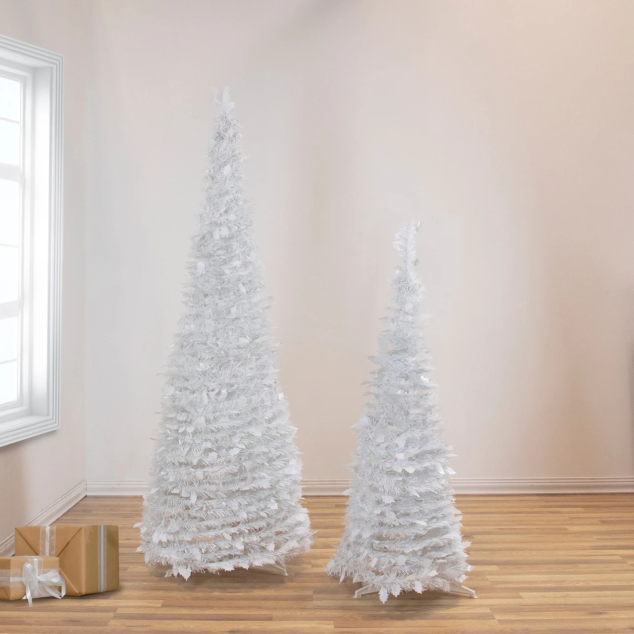 4' White Tinsel Pop-Up Artificial Christmas Tree, Unlit 2 4' White Tinsel Pop-Up Artificial Christmas Tree, Unlit - Image 2