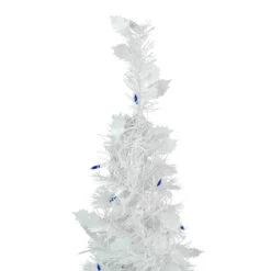 4' Pre-Lit White Tinsel Pop-Up Artificial Christmas Tree, Blue Lights -Xmas Trees Shop northlight sm92170 3 76298.1667530297
