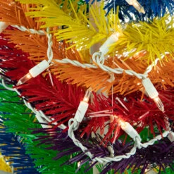 4' Pre-Lit Rainbow Tinsel Pop-Up Artificial Christmas Tree, Clear Lights -Xmas Trees Shop northlight sm92175 2 99524.1667530310