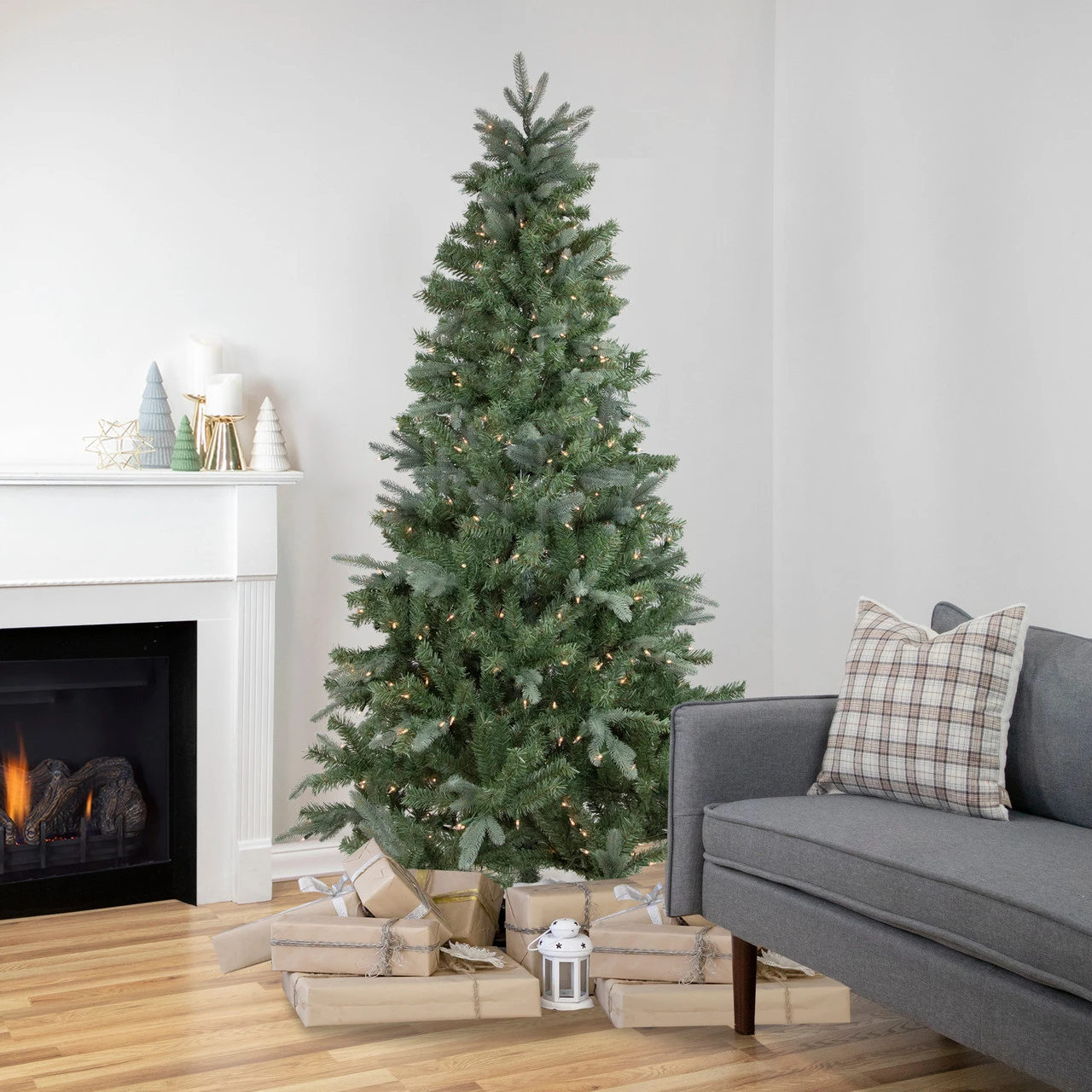 6.5' Pre-Lit Slim Granville Fraser Fir Artificial Christmas Tree, Clear Lights 1 6.5' Pre-Lit Slim Granville Fraser Fir Artificial Christmas Tree, Clear Lights