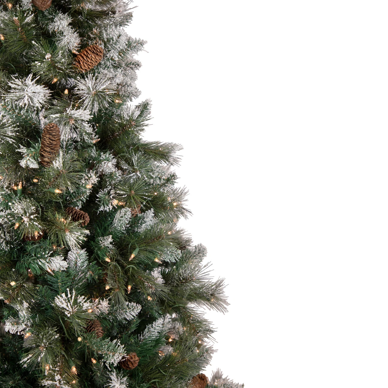 6.5' Pre-lit Snow Valley Pine Artificial Christmas Tree, Clear Lights 4 6.5' Pre-lit Snow Valley Pine Artificial Christmas Tree, Clear Lights - Image 4