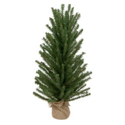 24" Traditional Scottsdale Mini Pine Artificial Christmas Tree With Burlap, Unlit