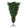 7.5' Pre-Lit Green Upside Down Spruce Artificial Christmas Tree, Clear Lights