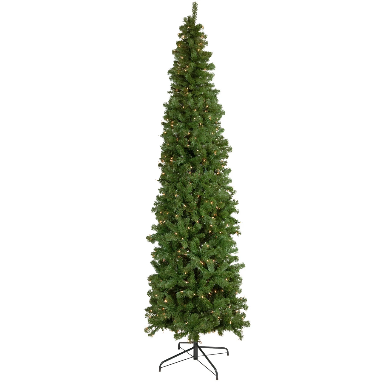 7.5' Pre-Lit Hazelton Spruce Pencil Artificial Christmas Tree, Clear Lights 1 7.5' Pre-Lit Hazelton Spruce Pencil Artificial Christmas Tree, Clear Lights