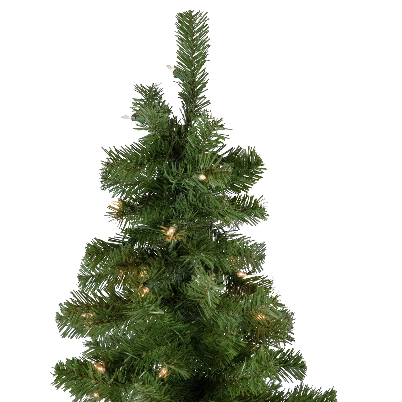 7.5' Pre-Lit Hazelton Spruce Pencil Artificial Christmas Tree, Clear Lights 4 7.5' Pre-Lit Hazelton Spruce Pencil Artificial Christmas Tree, Clear Lights - Image 4