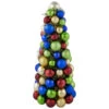 15.75" Multi-Color 3-Finish Shatterproof Ball Christmas Tree With Tinsel