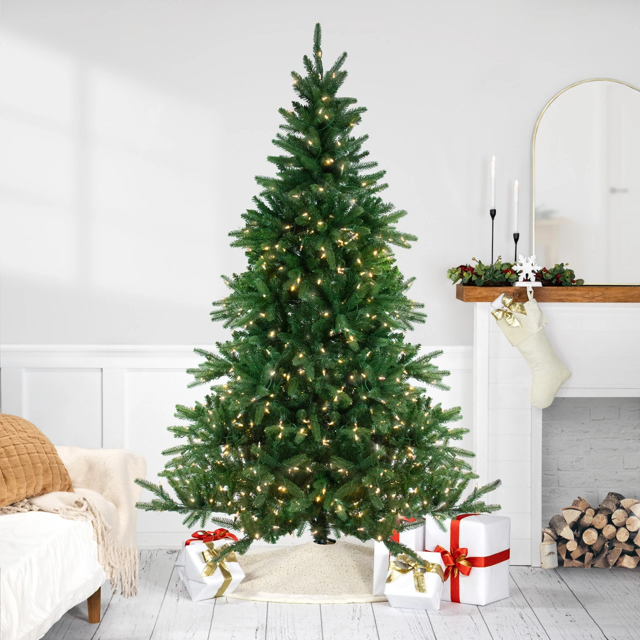 7.5' Pre-Lit Full Instant Connect Noble Fir Artificial Christmas Tree - Dual LED Lights 1 7.5' Pre-Lit Full Instant Connect Noble Fir Artificial Christmas Tree - Dual LED Lights