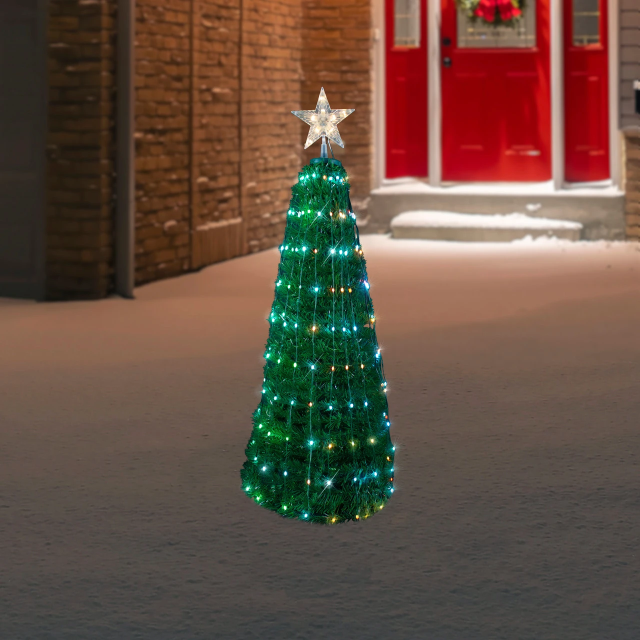 4' Green Color Changing Multiple Function Pop Up Artificial Outdoor Christmas Tree 2 4' Green Color Changing Multiple Function Pop Up Artificial Outdoor Christmas Tree - Image 2