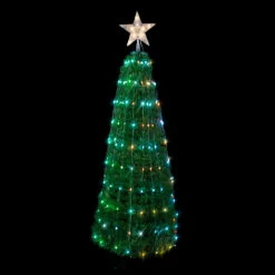 4' Green Color Changing Multiple Function Pop Up Artificial Outdoor Christmas Tree