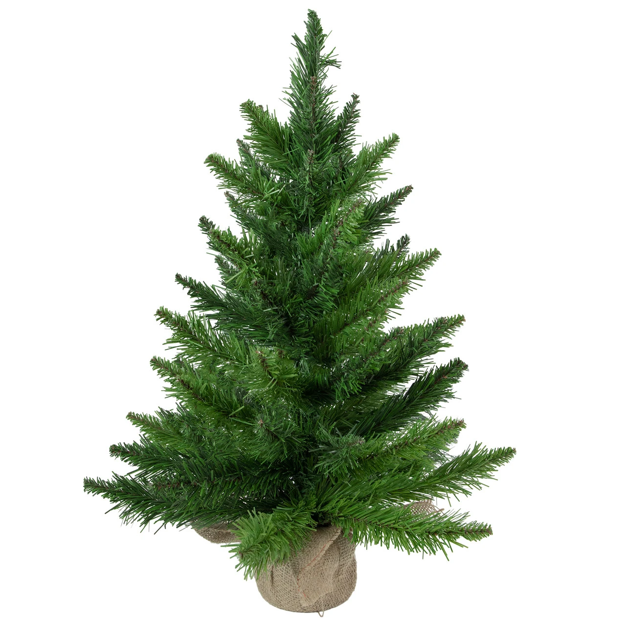 24" Mini Balsam Pine Artificial Christmas Tree In Burlap Base, Unlit 1 24" Mini Balsam Pine Artificial Christmas Tree In Burlap Base, Unlit