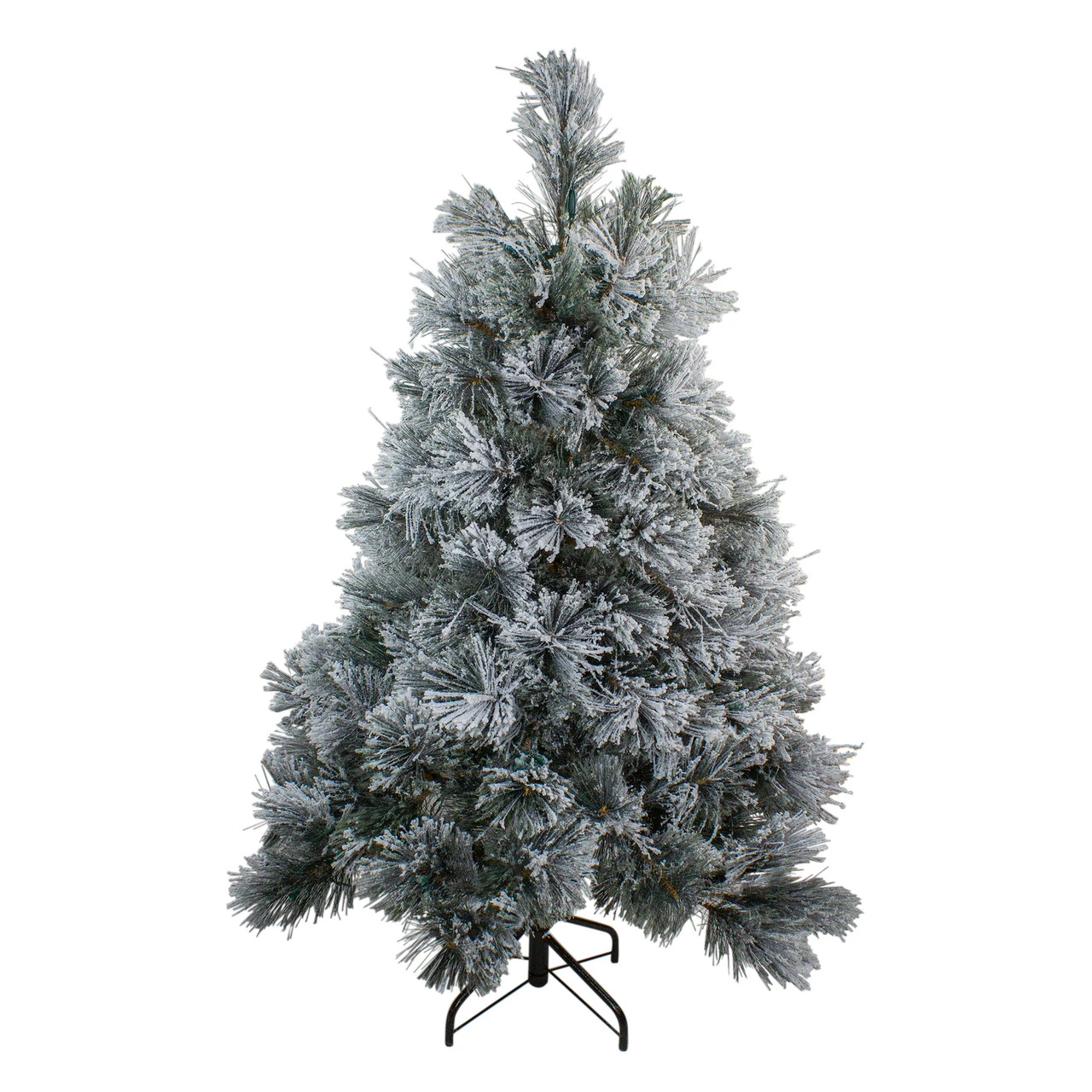 4.5' Flocked Black Spruce Artificial Christmas Tree - Unlit 1 4.5' Flocked Black Spruce Artificial Christmas Tree - Unlit