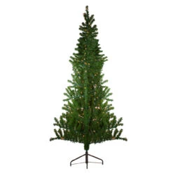 7.5' Pre-Lit Medium Canadian Pine Artificial Christmas Wall Tree - Clear Lights -Xmas Trees Shop northlight v27378 5 47196.1667573584