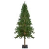 7' Pre-Lit Medium Alpine Artificial Christmas Tree, Clear Lights