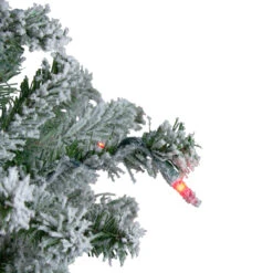 Set Of 3 Pre-Lit Flocked Alpine Artificial Christmas Trees 5' - Multi Lights -Xmas Trees Shop northlight v27441 4 67144.1667533894