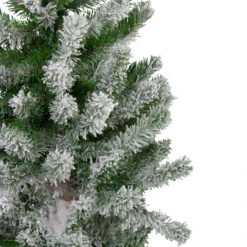 Set Of 3 Slim Flocked Alpine Artificial Christmas Trees 6' - Unlit -Xmas Trees Shop northlight v27444 2updatede 50781.1667533898