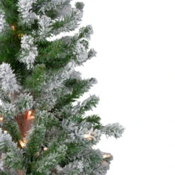 4ft Pre-Lit Flocked Alpine Artificial Christmas Tree, Clear Lights -Xmas Trees Shop northlight v90204 2 38401.1667534911