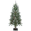 4ft Pre-Lit Flocked Alpine Artificial Christmas Tree, Clear Lights