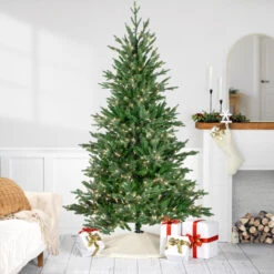 7' Pre-Lit Grande Spruce Artificial Christmas Tree, Clear Lights
