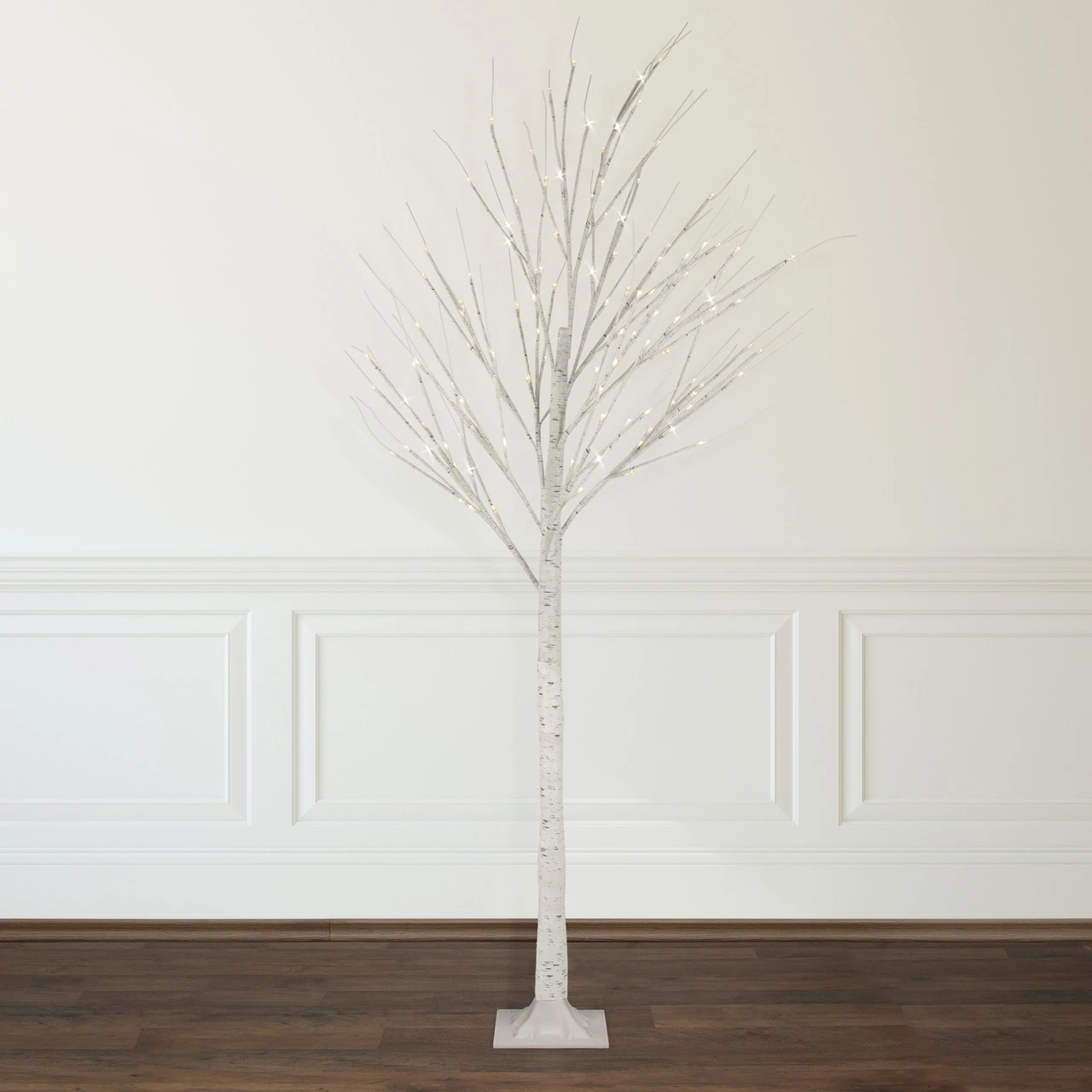 6' LED Lighted White Christmas Twig Tree - Warm White Lights 2 6' LED Lighted White Christmas Twig Tree - Warm White Lights - Image 2