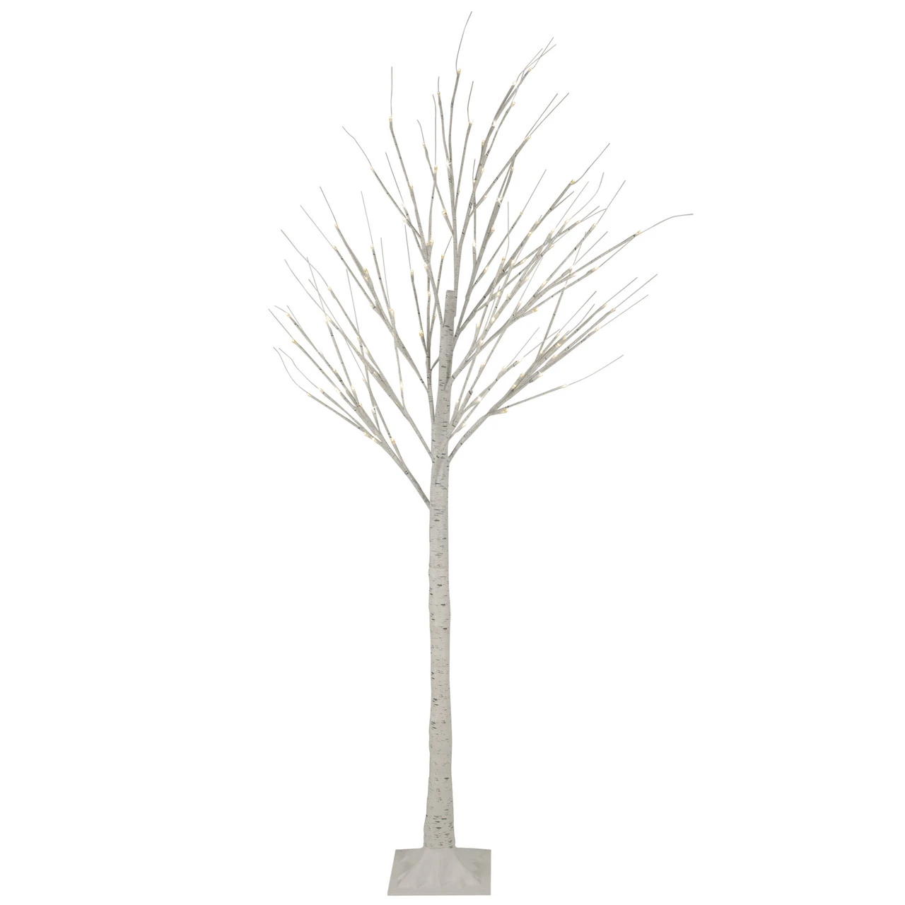 6' LED Lighted White Christmas Twig Tree - Warm White Lights 1 6' LED Lighted White Christmas Twig Tree - Warm White Lights