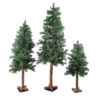 Set Of 3 Slim Woodland Alpine Artificial Christmas Trees 5' - Unlit