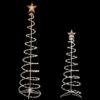 Set Of 2 Lighted Clear Outdoor Spiral Christmas Cone Trees 4', 6'